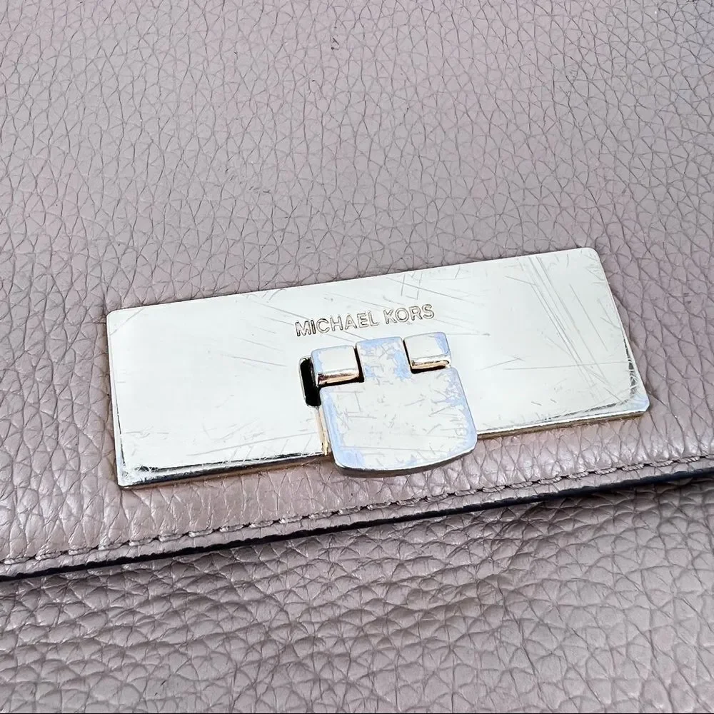 Michael Kors Callie Satchel‎ Crossbody Camel Purse pebble leather